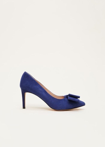 Phase Eight Bow Front Court Heels Blue USA | 2174968-LC